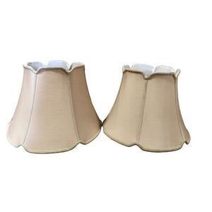 Vintage Royal Designs Tapered Drum V-Notch Beige Lamp Shade Set Of 2